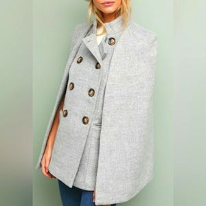 Elliatt Jewel Cape Coat Anthropologie XS